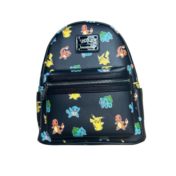 Loungefly Pokemon Starter Black Mini Backpack - Picture 2 of 6